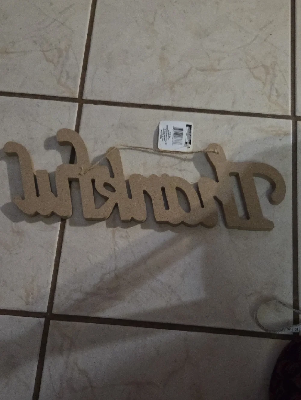 Thankful Wooden Script Sign - Natural Beige - Picture 2 of 7